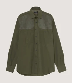 Shirts & Polos|Purdey Men's Technical Sporting Shirt In Khaki Green
