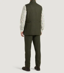 Sporting Vests & Gilets|Purdey Men's Technical Tweed High Collar Sporting Vest In Strathbeg