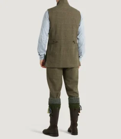 Sporting Vests & Gilets|Purdey Men's Tweed High Collar Sporting Vest In Morlich