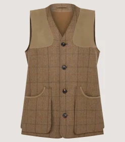 Sporting Vests & Gilets|Purdey Men's Tweed Sporting Vest in Morar