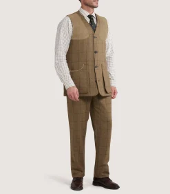 Sporting Vests & Gilets|Purdey Men's Tweed Sporting Vest in Morar