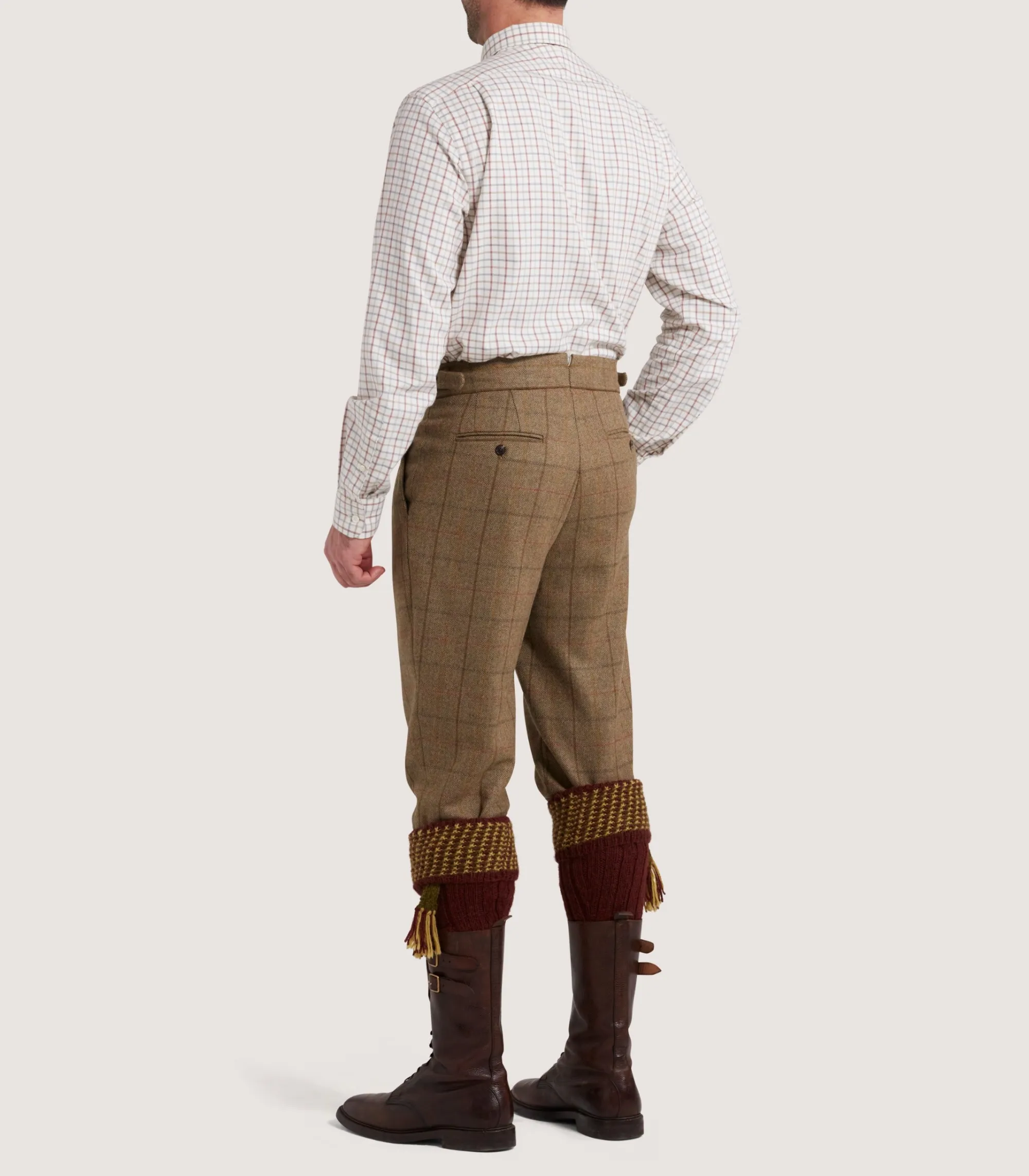 Trousers & Breeks|Purdey Men's Tweed Two Pleat Breek with Storm Cuff in Morar