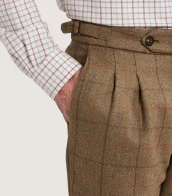 Trousers & Breeks|Purdey Men's Tweed Two Pleat Breek with Storm Cuff in Morar