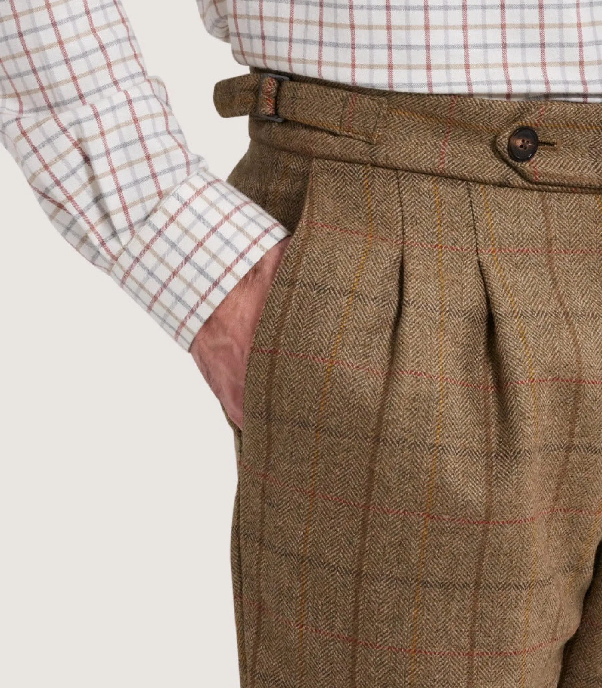 Trousers & Breeks|Purdey Men's Tweed Two Pleat Breek with Storm Cuff in Morar