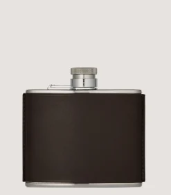 Flask & Drinks Accessories|Purdey 4oz Leather Flask In Dark Brown