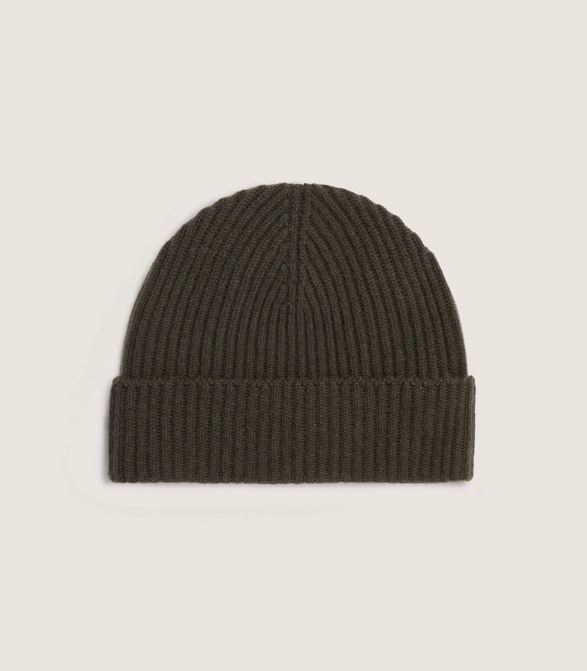 Hats & Caps|Hats & Caps|Purdey Unisex Ribbed Cashmere Beanie in Loden
