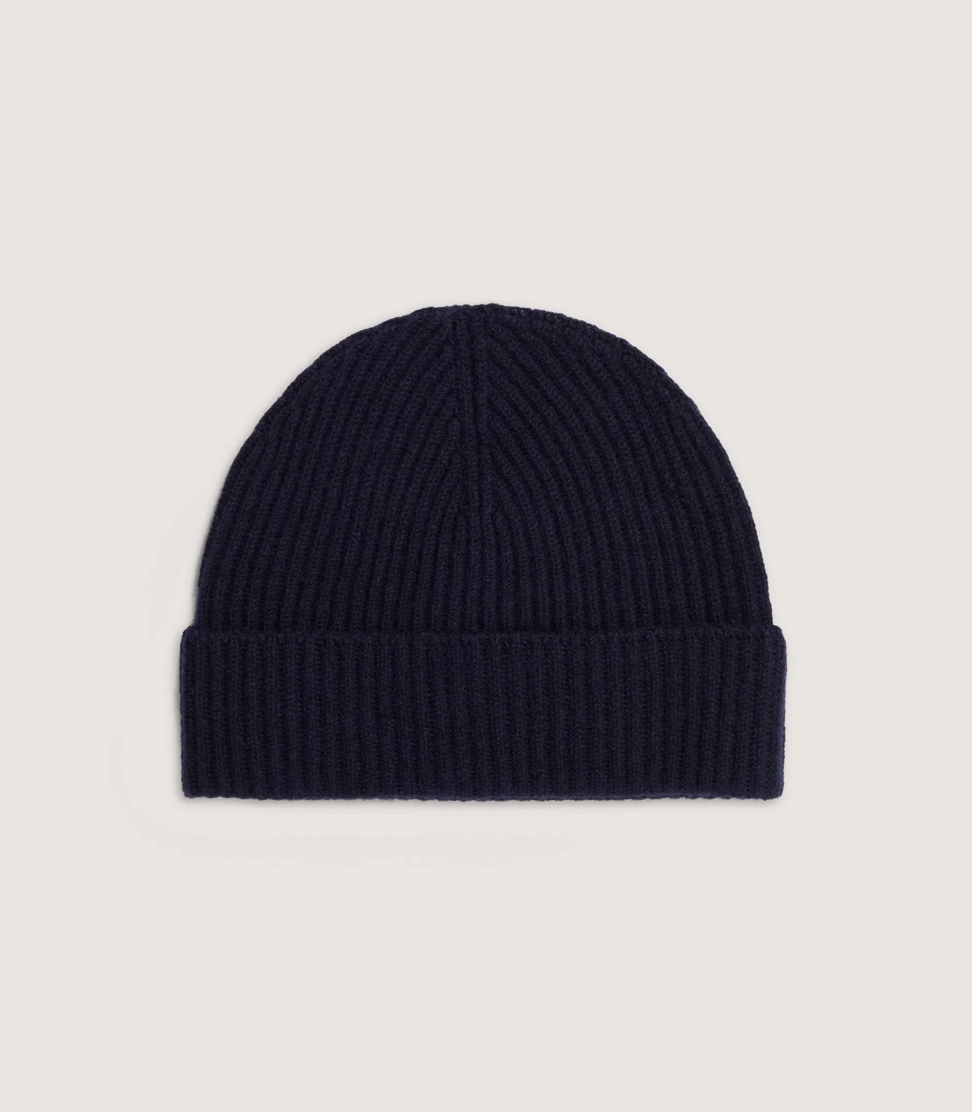Hats & Caps|Hats & Caps|Purdey Unisex Ribbed Cashmere Beanie in Midnight