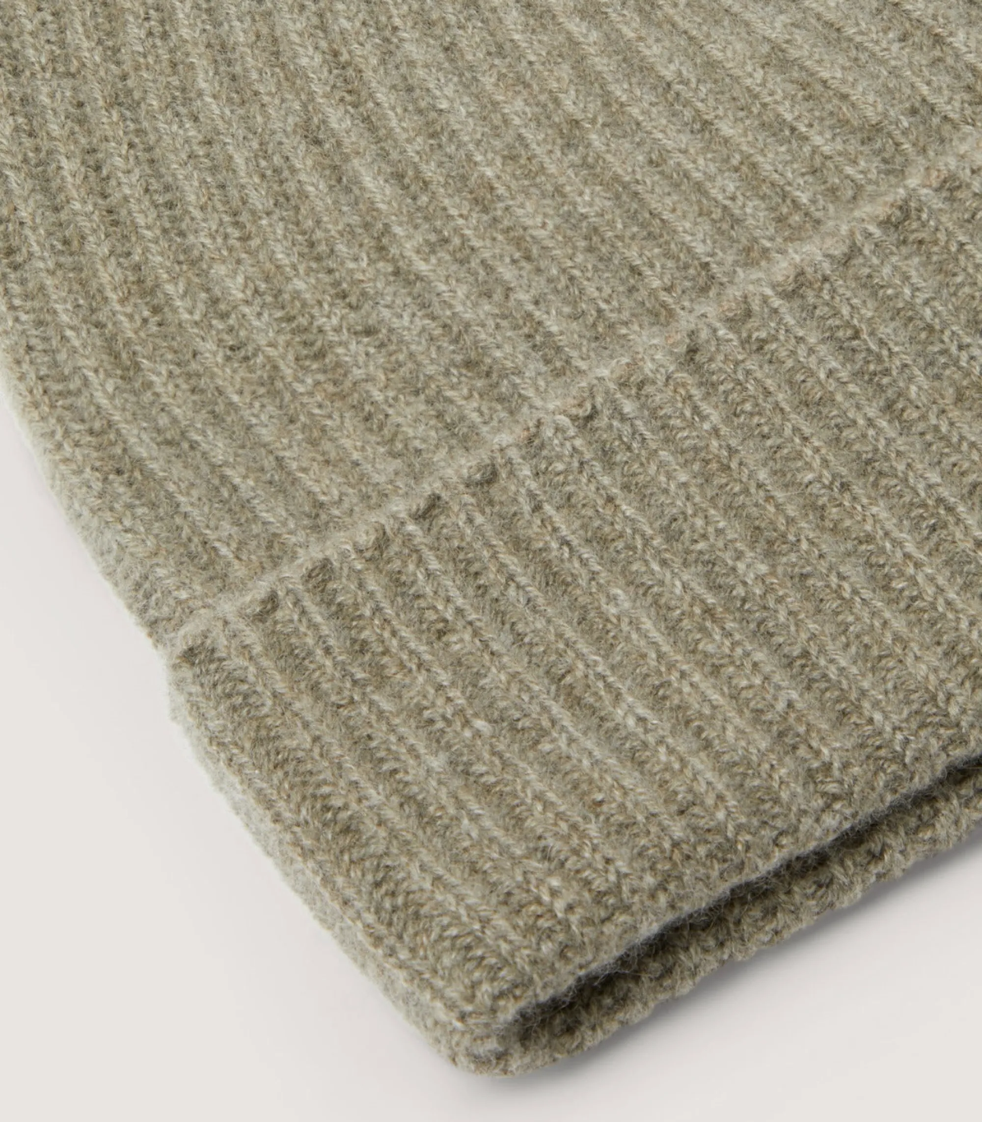 Hats & Caps|Hats & Caps|Purdey Unisex Ribbed Cashmere Beanie in Sage