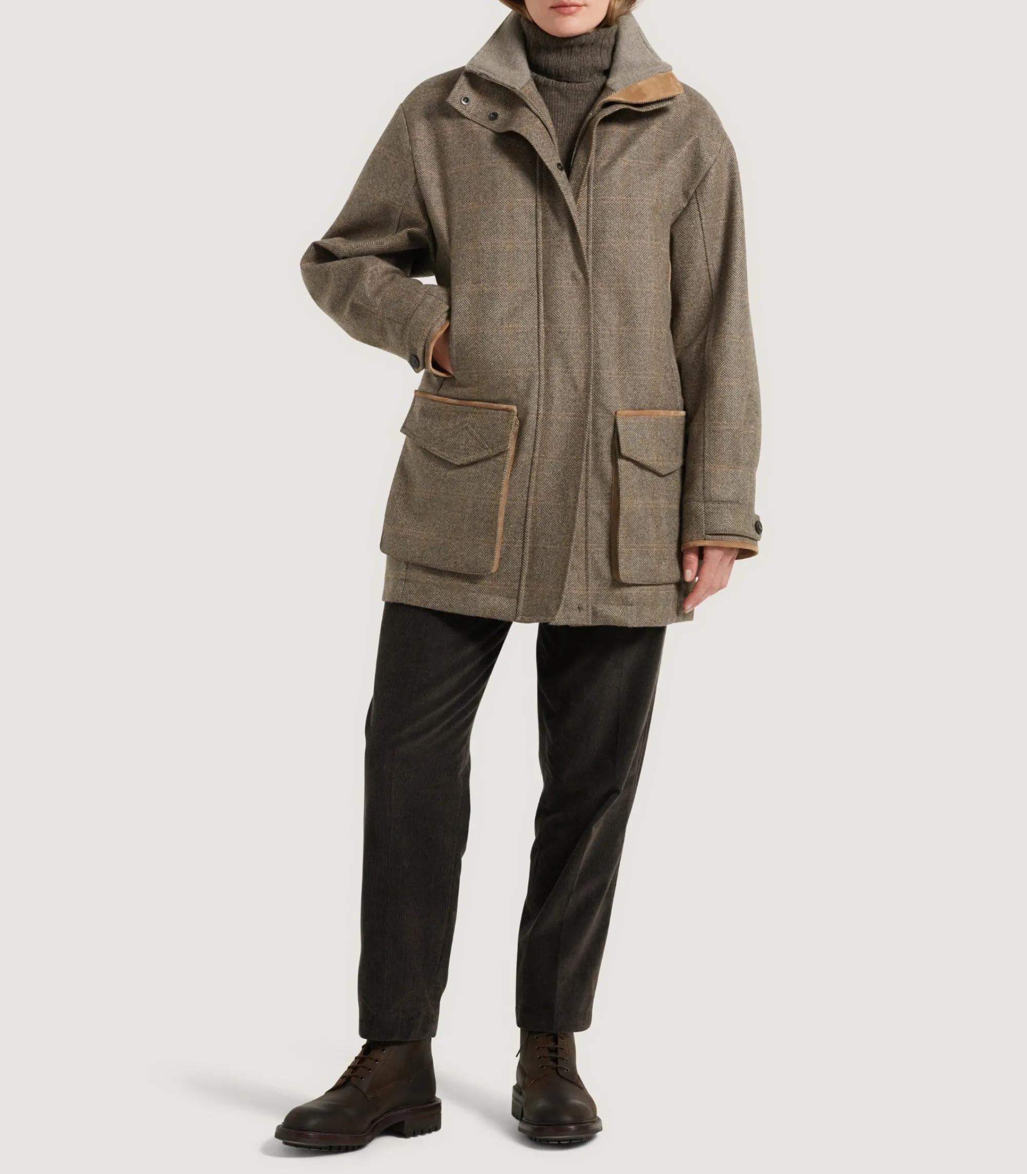 Field Coats|Purdey Women's Cashmere Tweed Raglan Field Coat In Brecbowie