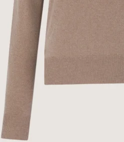 Knitwear|Purdey Women's Cork Crew Neck Jumper in Taupe