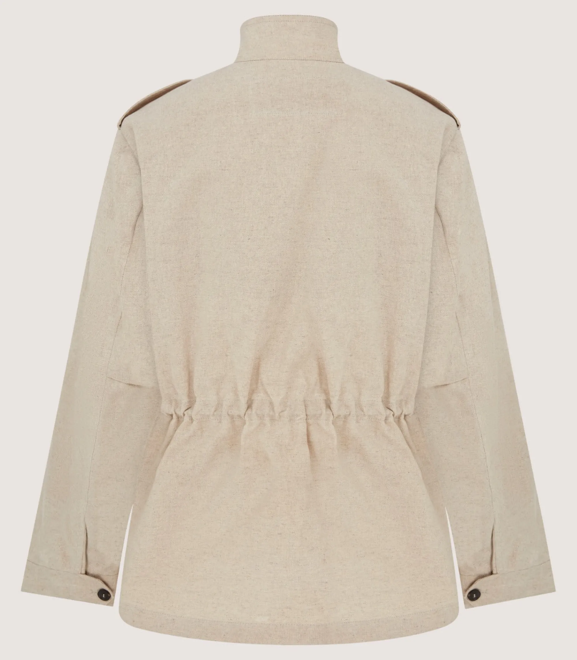 Fleece & Jackets|Purdey Women's Cotton Linen Field Jacket in Pale Stone