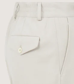 Trousers & Breeks|Purdey Women's Cotton Wool Flat Front Trouser in Pale Stone