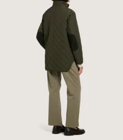 Outerwear|Purdey Women's Dark Olive Quilted Jacket