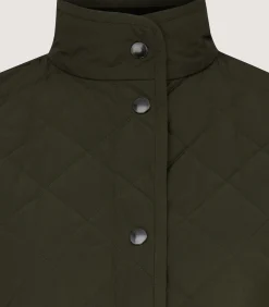 Outerwear|Purdey Women's Dark Olive Quilted Jacket