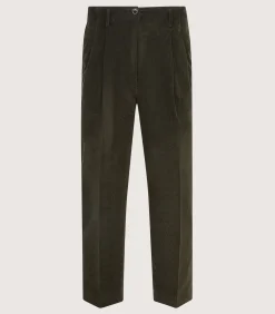 Trousers & Breeks|Purdey Women's Double Pleat Trouser In Loden