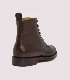 Footwear|Purdey Women's Grain Leather Ankle Boot In Dark Brown