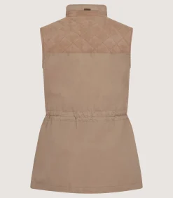 Sporting Vests & Gilets|Purdey Women's High Collar Dry Wax Summer Sporting Vest In Taupe
