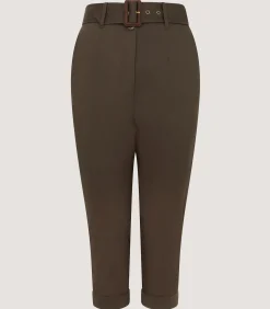 Trousers & Breeks|Purdey Women's High Waisted Cotton Breeks In Dark Green