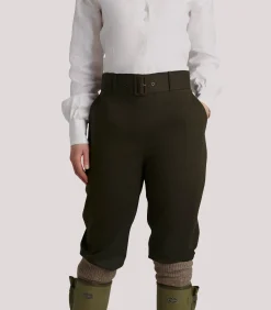 Trousers & Breeks|Purdey Women's High Waisted Cotton Breeks In Dark Green
