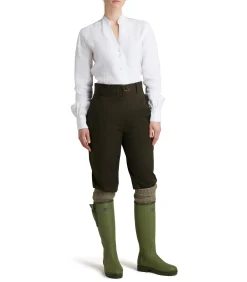 Trousers & Breeks|Purdey Women's High Waisted Cotton Breeks In Dark Green
