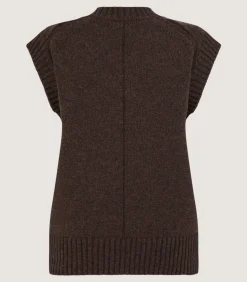 Knitwear|Purdey Women's Islay British Outdoor Vest in Walnut