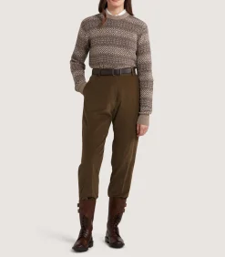 Knitwear|Purdey Women's Kirkstone Cashmere Fairisle Jumper in Antler