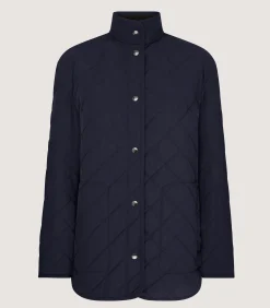 Outerwear|Purdey Women's Navy Quilted Jacket