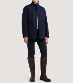 Outerwear|Purdey Women's Navy Quilted Jacket