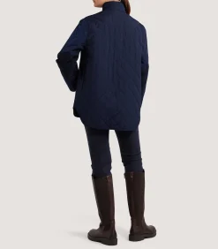 Outerwear|Purdey Women's Navy Quilted Jacket