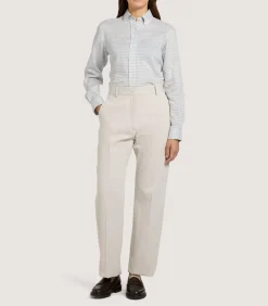 Shirts & Polos|Purdey Women's Pale Indigo Linen Shepherd Check Button Down Shirt