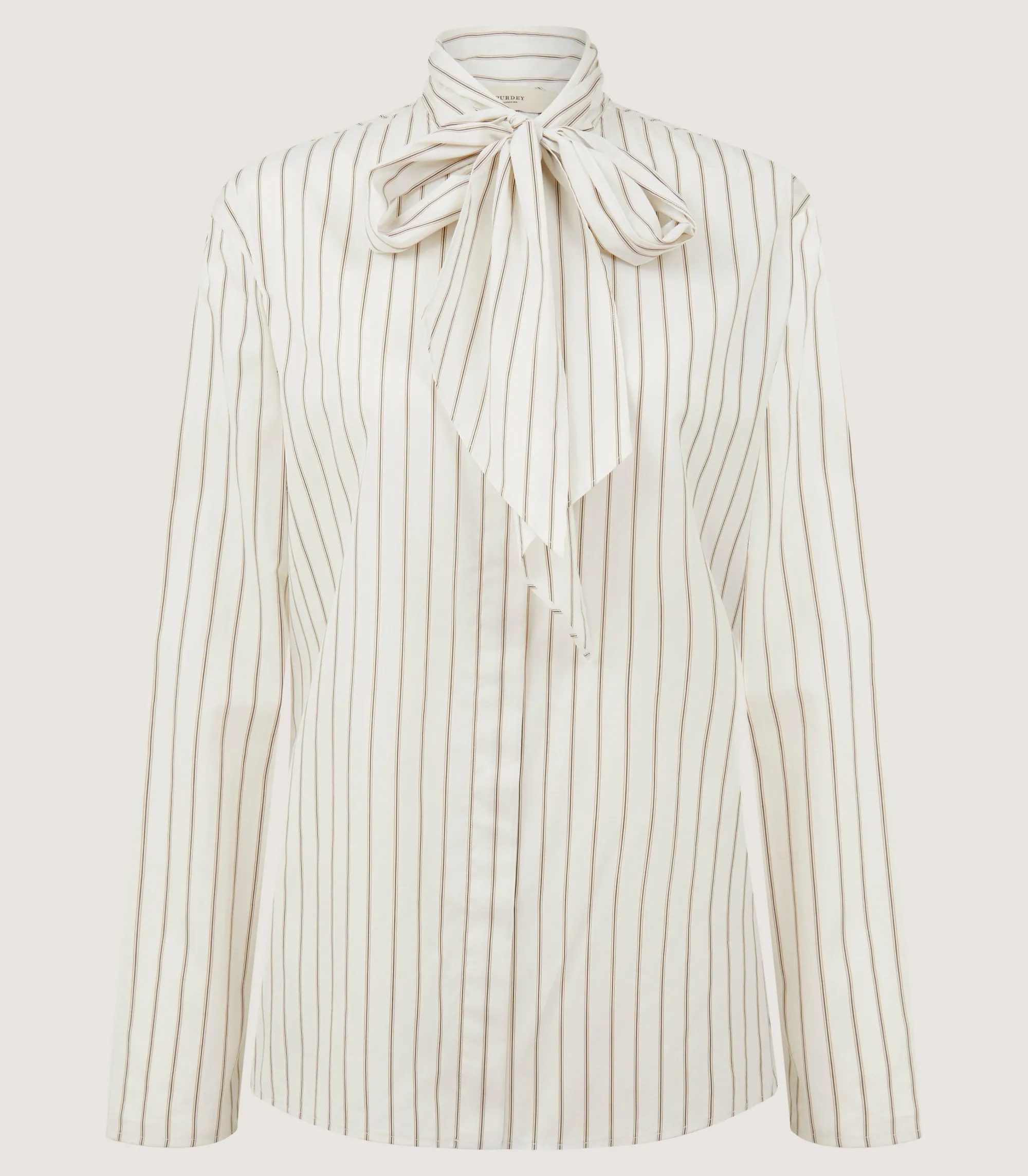 Shirts & Polos|Purdey Women's Scarf Neck Blouse in Pale Stone