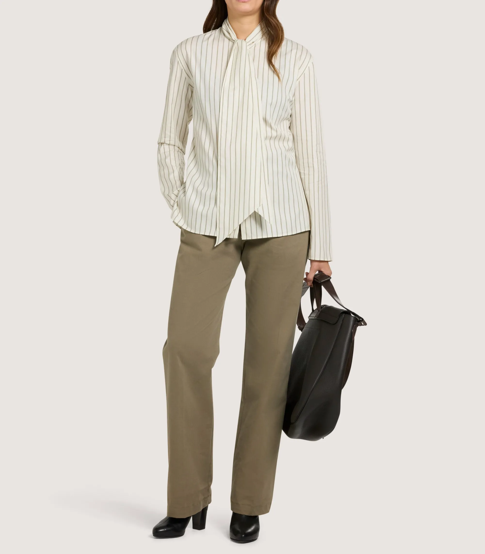 Shirts & Polos|Purdey Women's Scarf Neck Blouse in Pale Stone