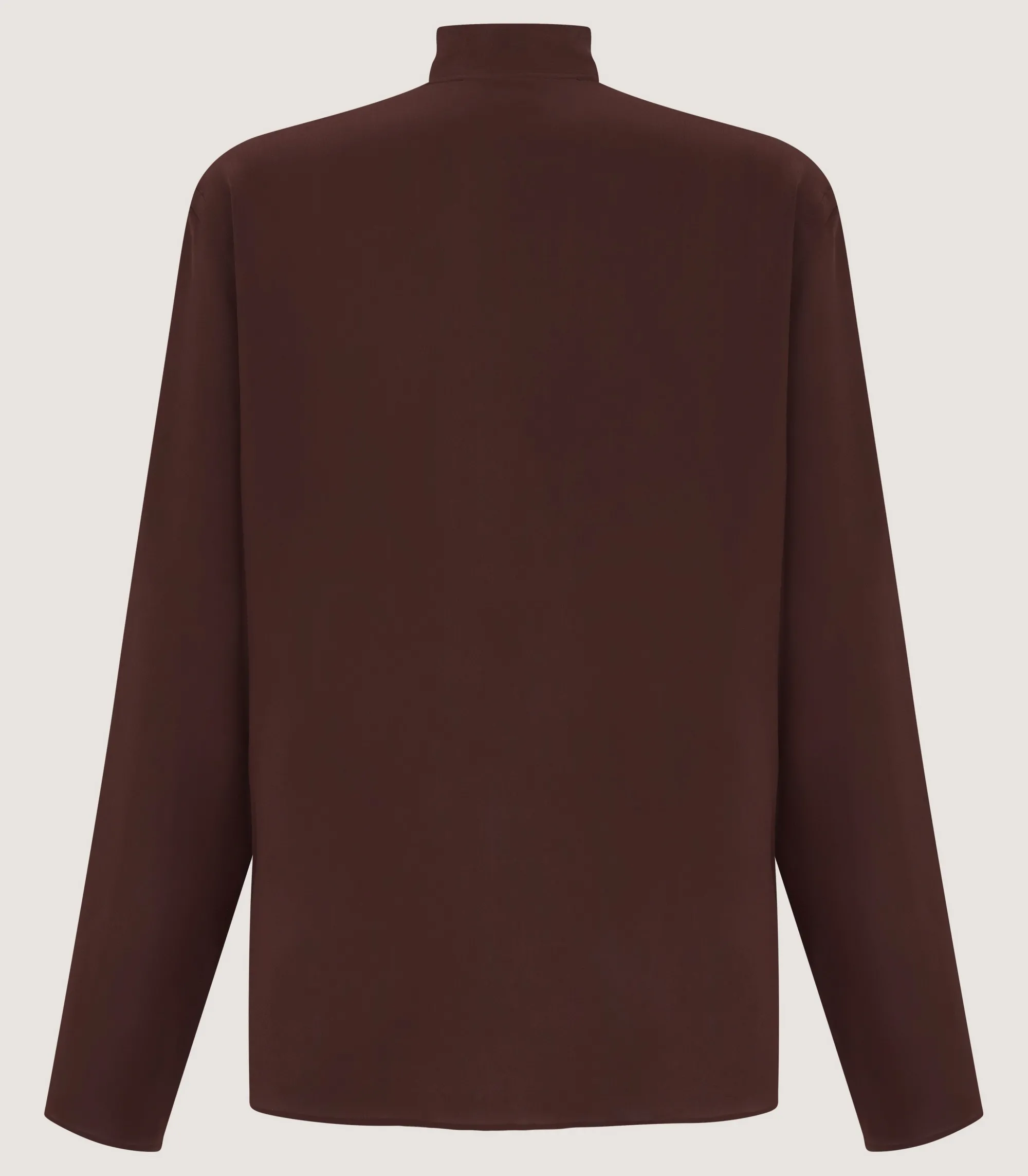 Shirts & Polos|Purdey Women's Silk Scarf Neck Blouse in Umber