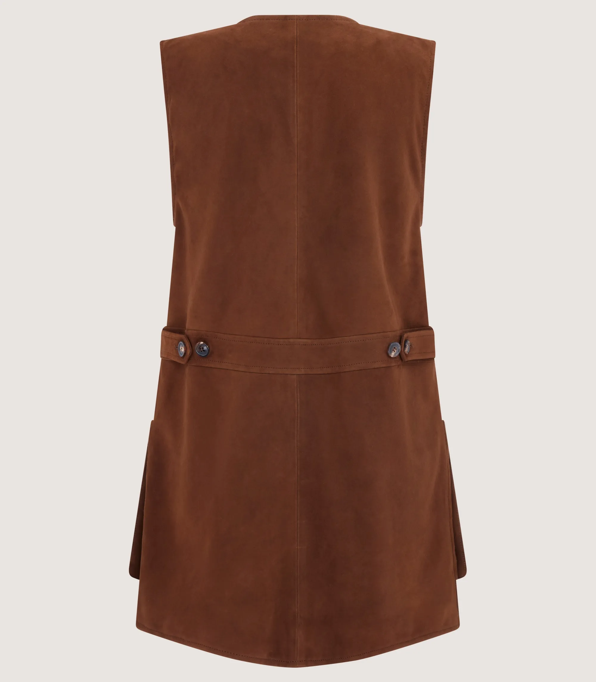 Sporting Vests & Gilets|Purdey Women's Suede Zipped Sporting Vest in Tan