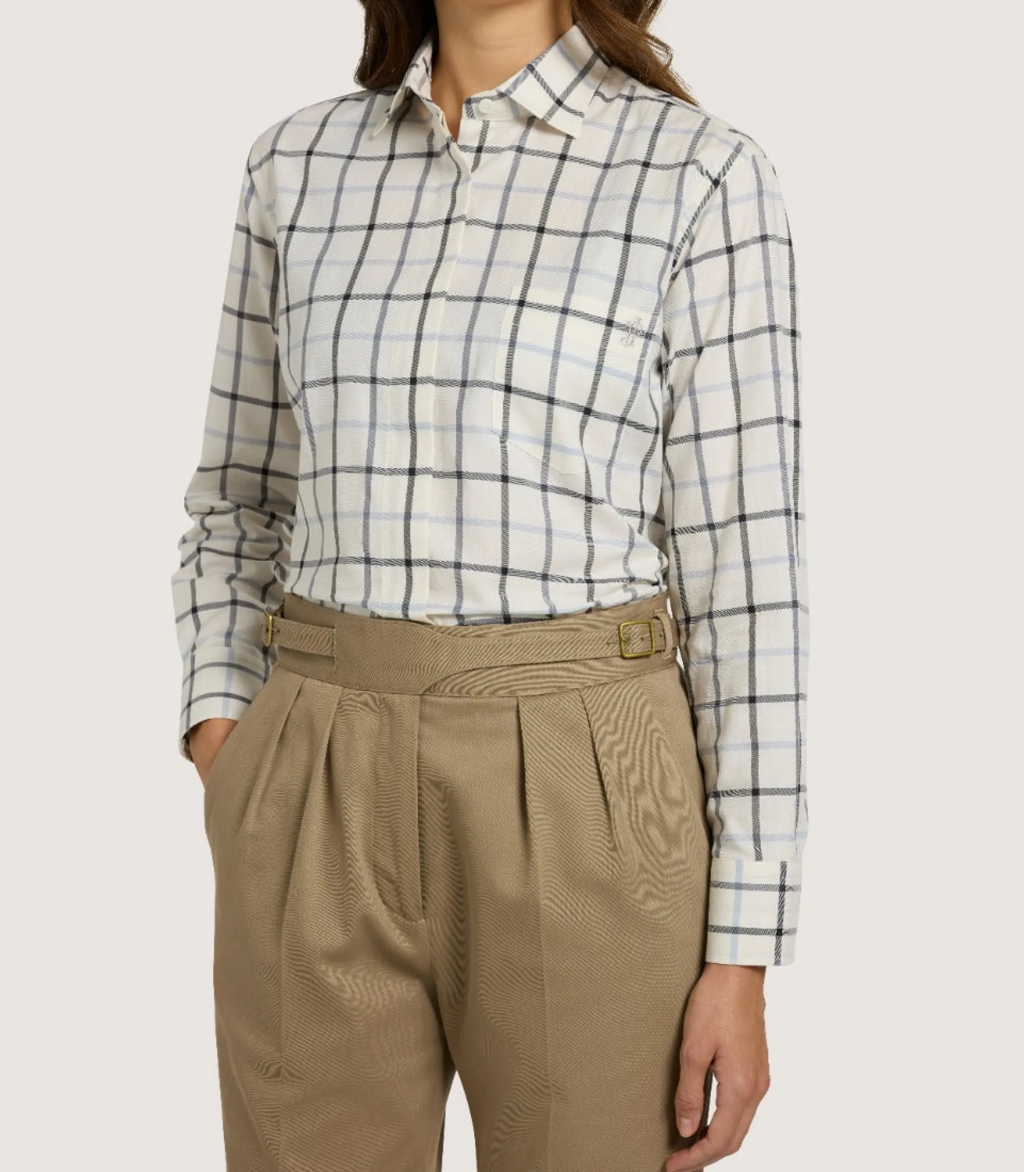 Shirts & Polos|Purdey Women's Summer Sporting Windowpane Shirt In Blue