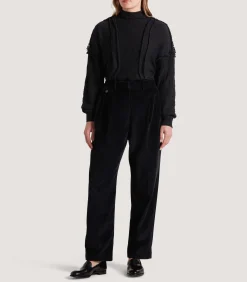 Trousers & Breeks|Purdey Women's Triple Pleat Trouser In Black